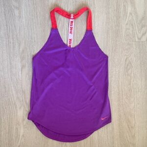 Nike Women's Vibrant Purple and Red Tank Top